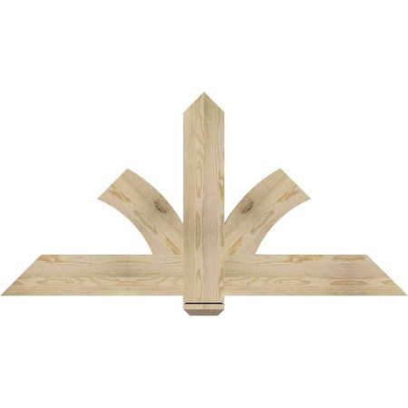 Ekena Millwork Redmond Rough Sawn Timber Gable Bracket, Douglas Fir, 60"W x 30"H x 2"D x 6"F, 12/12 Pitch GBW060X30X0206RED00RDF